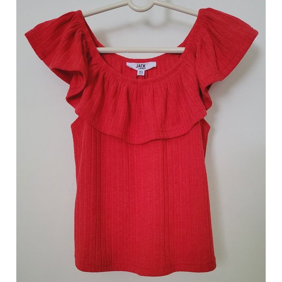 Jack by BB Dakota Knit Ruffle Tank Top - Size XS - Picture 1 of 5